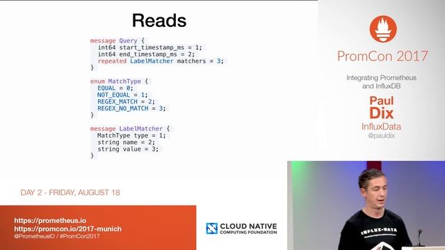 PromCon 2017: Integrating Prometheus and InfluxDB - Paul Dix смотреть онлайн