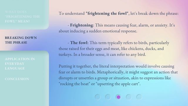 Understanding "Frightening the Fowl": A Dive into English Idioms смотреть онлайн
