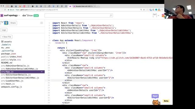 Reusable state w HOC Components - React.js смотреть онлайн