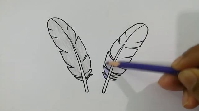 How To Draw Feather Step by Step l Easy Feather Drawing смотреть онлайн
