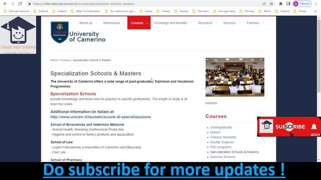 UNIVERSITY OF CAMERINO | NO APPLICATION FEES | ADMISSION UPDATE | DOCUMENTS | FEES | SCHOLARSHIPS смотреть онлайн