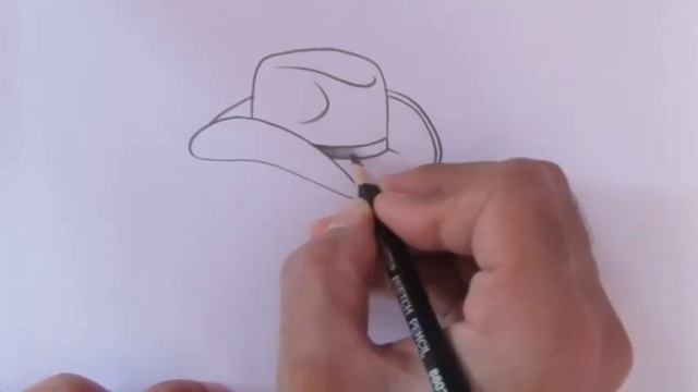 How to draw a Cowboy Hat drawing easy step by step Easy pencil sketches tutorials for beginners смотреть онлайн