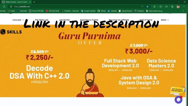PWSkill All Course Guru Purnima Offer | | Discount Available | | Java with DSA | | Web Dev | | C++ смотреть онлайн