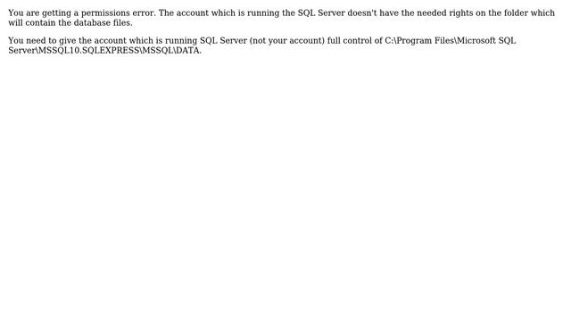 Databases: CREATE FILE encountered operating system error 5 (Access is denied.) (4 Solutions!!) смотреть онлайн