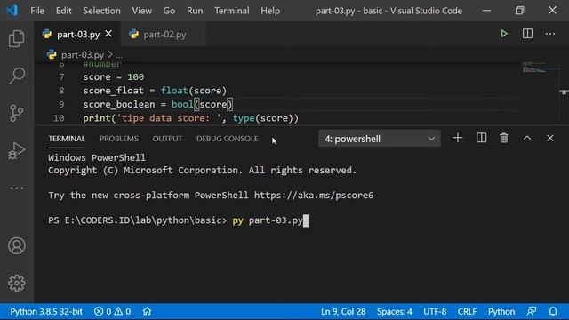 Tutorial Pemrograman Python [Handbook] - Merubah Tipe Data di Python [Casting] смотреть онлайн