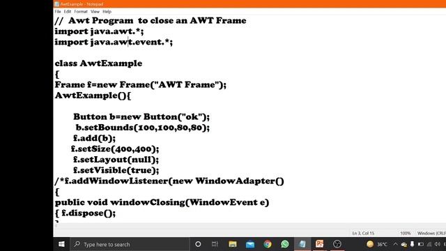 AWT in JAVA (PART-3) | Close AWT Frame using WindowAdapter Class смотреть онлайн