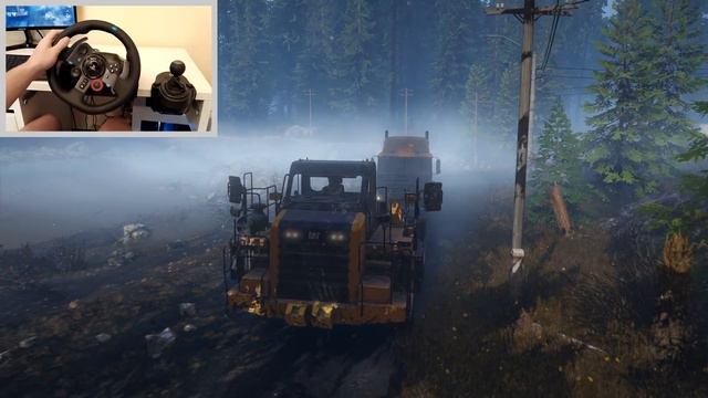Caterpillar 770G Pulls Out Stuck Ford CLT9000 - SnowRunner Logitech G29 Gameplay смотреть онлайн