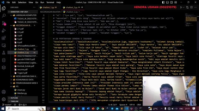 MEMBUAT CHATBOT PYTHON | HENDRA USMAN (D0221079) смотреть онлайн