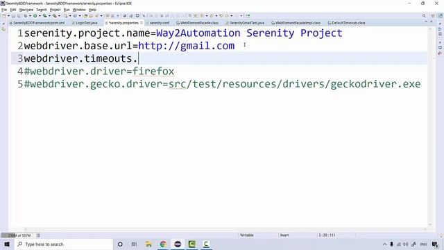 Serenity BDD Framework Lecture 10 Defining the global timeout values in properties file смотреть онлайн