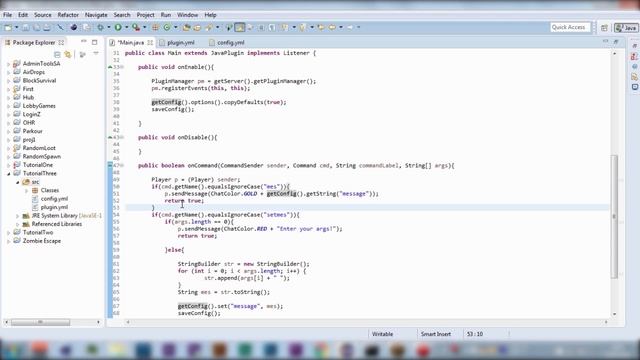 Написание плагинов Minecraft #3 - Знакомство с config файлами смотреть онлайн