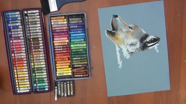 Как нарисовать волка масляной пастелью / How to draw a wolf with oil pastels смотреть онлайн