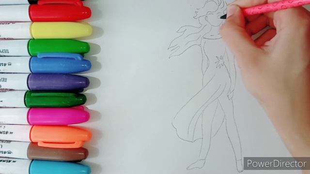 Рисую Эльзу из мультфильма *Холодное сердце 2"! смотреть онлайн