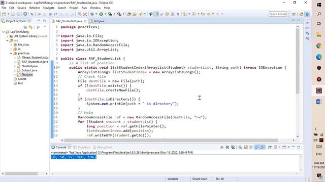 Write/Read danh sách sinh viên sử dụng RandomAccessFile смотреть онлайн