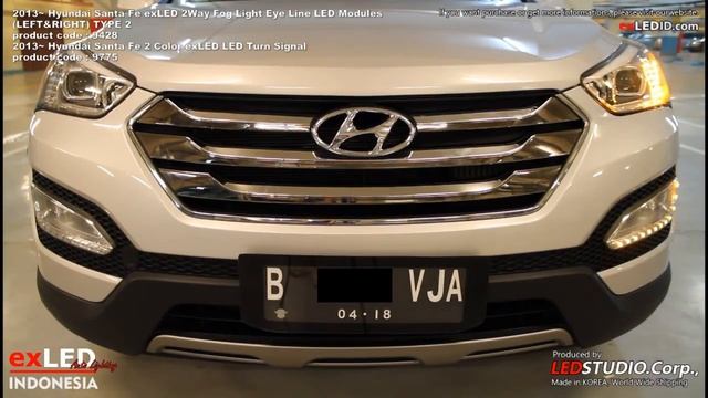 HYUNDAI Santa Fe exLED Front Turn Signal and Fog Light EyeLine Type 2 (white 6,000K + Yellow)