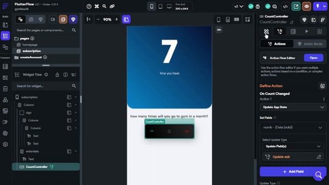 @FlutterFlow Change Value of Number by Button - Flutterflow Tutorials смотреть онлайн