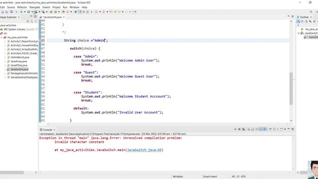 Java Basic Java Switch Statement смотреть онлайн