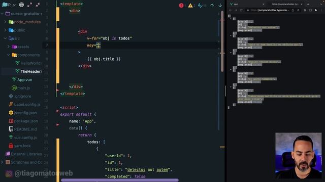 Curso gratuito Vue.js 3 INTRO #5 - Instruções de loops (diretiva v-for) смотреть онлайн