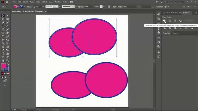 Differences Between Unite Tool (Add Tool) and Merge Tool in Adobe Illustrator смотреть онлайн