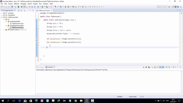 Java Dersleri 06 - Tip Dönüşümleri String'den int'e String.valueOf() Integer.toString() смотреть онлайн
