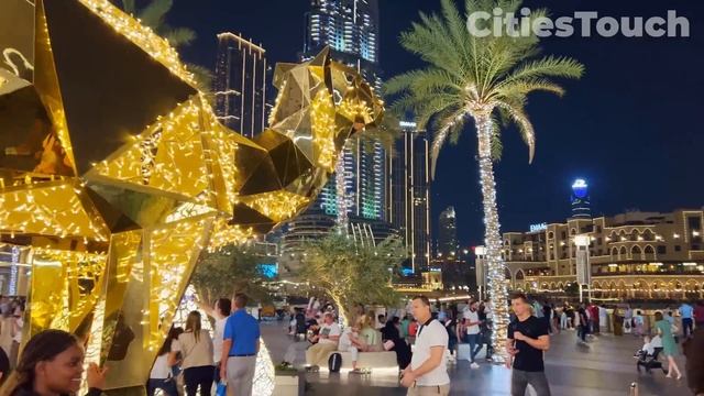 Dubai ?? Burj Khalifa Night Downtown [ 4K ] Night Walking Tour смотреть онлайн