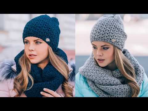 Красивый и простой узор для шапки и снуда. смотреть онлайн