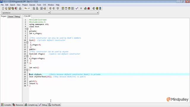 098 Private constructor - C++ LANGUAGE HINDI смотреть онлайн