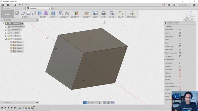 3D Sketch in Fusion 360 - Create an Angled Hole смотреть онлайн
