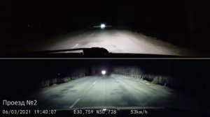 Матричные фары Skoda Octavia A8 глазами обоих водителей