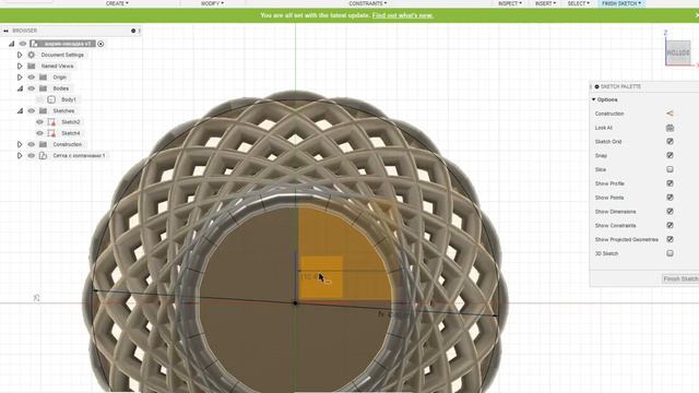 Fusion360 установка зависимого диаметра