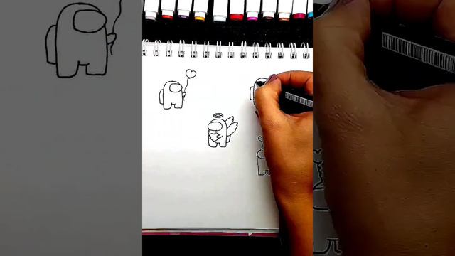 Простые Амонг Ас рисунки на День Святого Валентина. Рисунки Юльки. смотреть онлайн