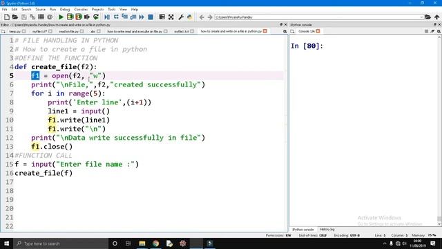 How to create and write data on file in python . смотреть онлайн