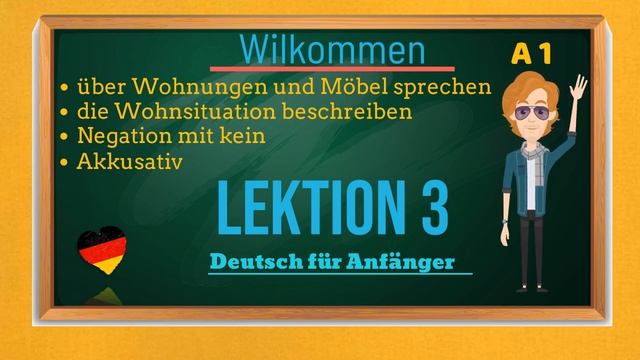 Deutsch lernen A1 | für Anfänger | - Lektion 3 - Dialoge | über Wohnungen und Möbel sprechen | смотреть онлайн