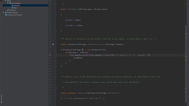 The open and close delimiters JAVA AP смотреть онлайн