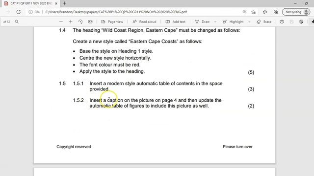 Computer Applications Technology Grade 11 Paper 1 November 2020 Q1 - Word Processing смотреть онлайн