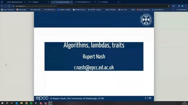 ARCHER2 Modern C++ for Computational Scientists - Session 3 смотреть онлайн