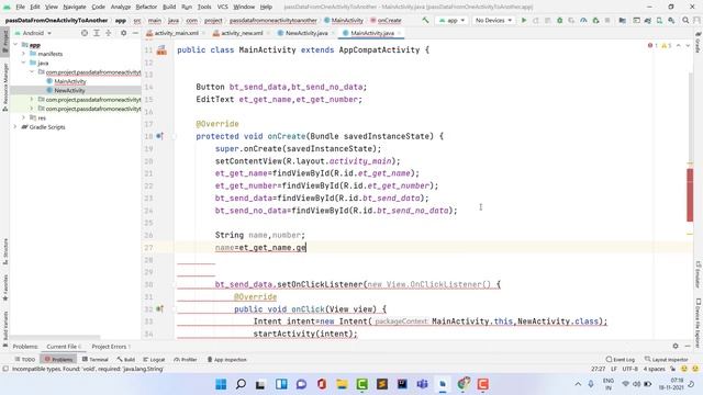 how to pass data from one activity to another in android | pass data from one activity to another смотреть онлайн