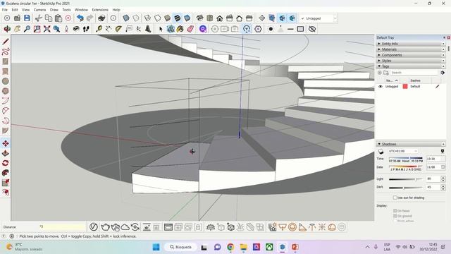 Haciendo una escalera circular en Sketch up. SIN PLUGIN. смотреть онлайн