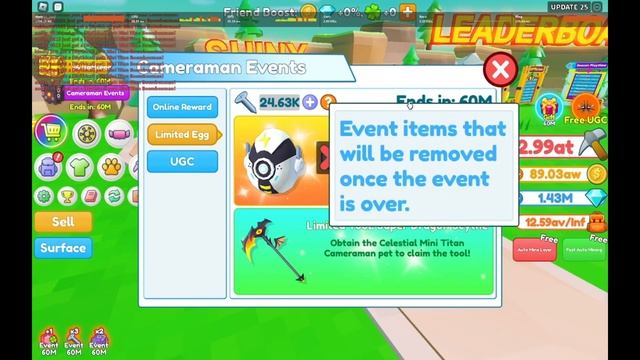 Titan Cameraman Event Roblox Clicker Mining Simulator смотреть онлайн