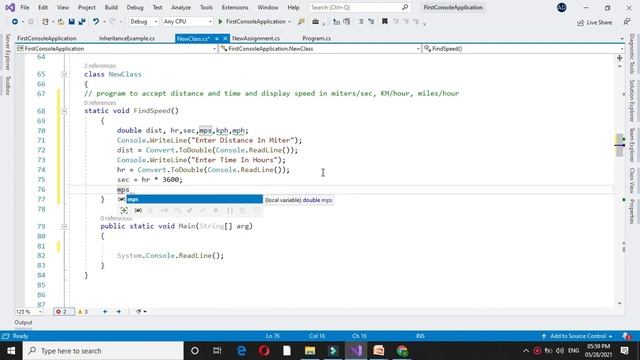 Program that takes distance and time as input and displays speed in meter/sec, Km/hr and miles/hr смотреть онлайн