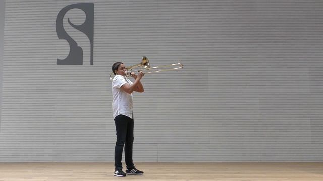 Ivan Plaus, 14 years - Spain, Trombone. Bach, Violin Partita Nº 2 in D minor. Allemande смотреть онлайн
