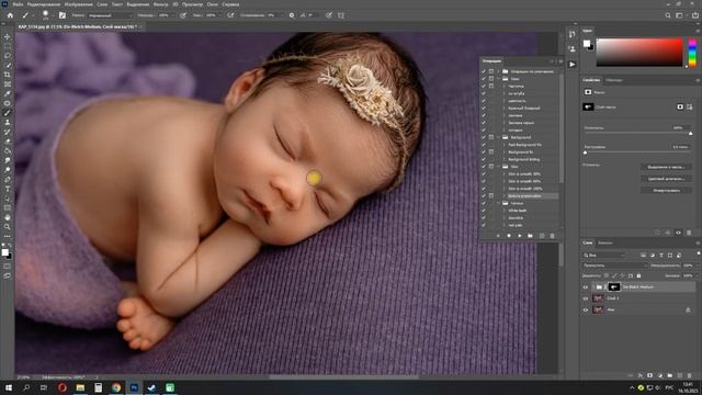 ретушь фото, частотное разложение