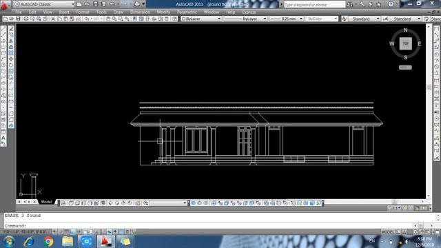 Backside Elevation of ground floor plan part 7/9 Autocad смотреть онлайн