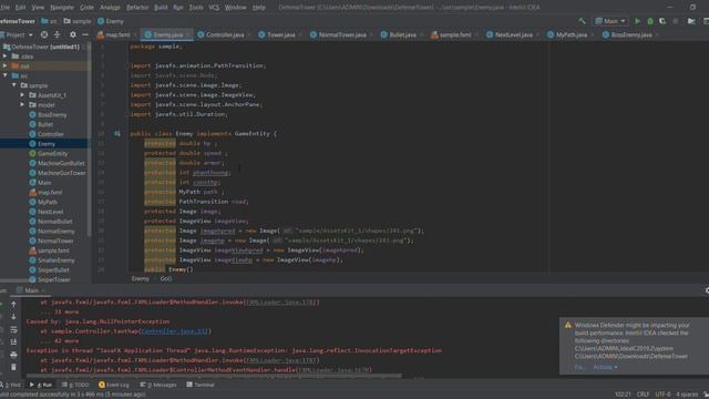 DefenseTower C Users ADMIN Downloads DefenseTower src sample Controller java IntelliJ IDEA смотреть онлайн