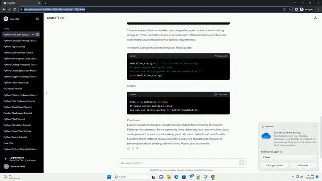 python print string with escape characters смотреть онлайн