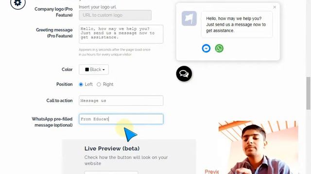 How to Add WhatsApp Facebook chat Icon to your website? смотреть онлайн