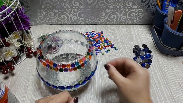 DIY vase decor\Декор стеклянной вазы - легко! Отличный подарок для родных и друзей! Мастер класс! смотреть онлайн