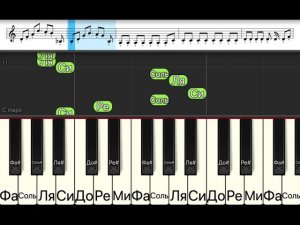 Буратино (легкая песня одним пальцем на пианино + ноты)