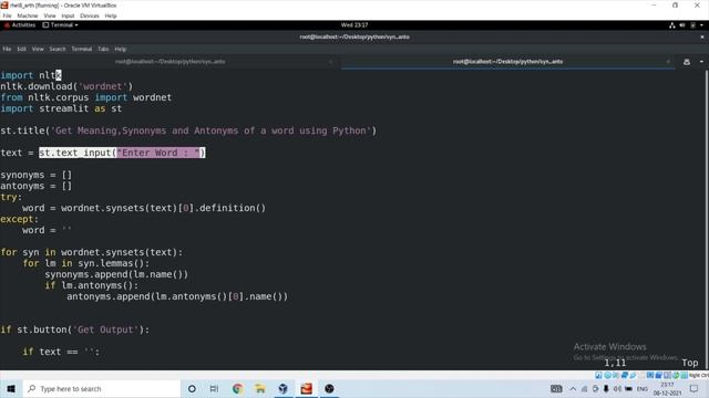 Get Meaning , Synonyms and Antonyms of a word using Python смотреть онлайн
