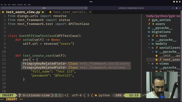 API REST COM DJANGO #14: Testes unitários em view de usuário смотреть онлайн