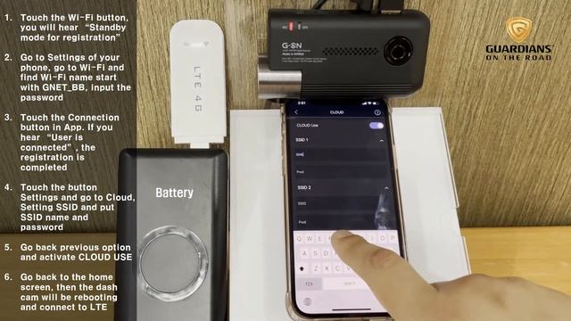 Gnet App Cloud Connection via wifi dongle to LTE for iOS REV1 смотреть онлайн